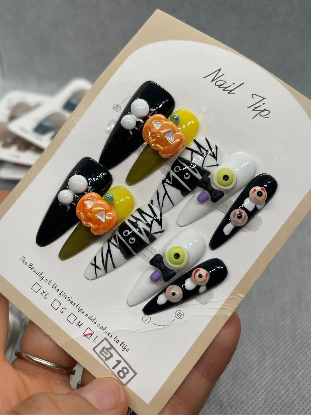 L size press on nails